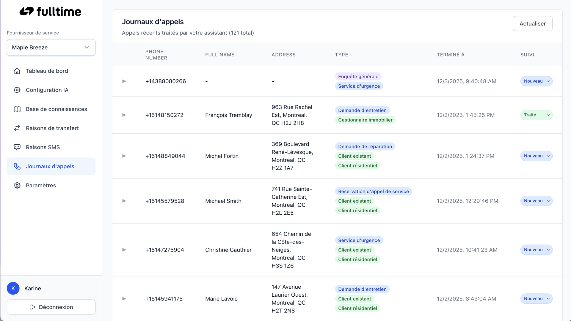 Réceptionniste IA qui ne manque jamais un appel