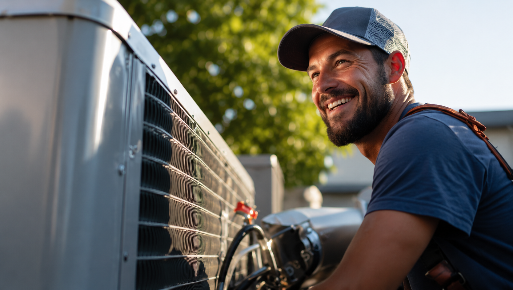 An electrician wiring an outdoor service panel on the job